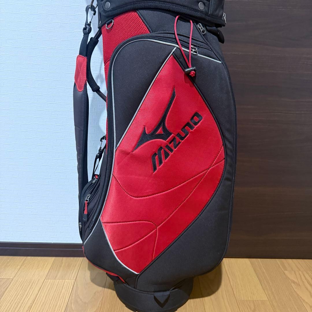 MIZUNO キャディバッグ ゴルフバッグ 黒 赤