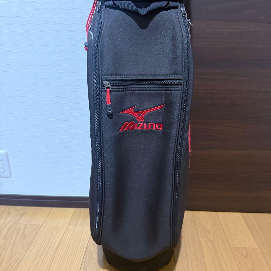 MIZUNO キャディバッグ ゴルフバッグ 黒 赤
