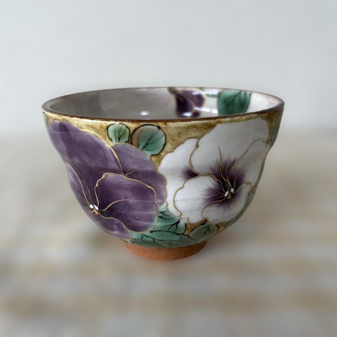 京焼 陶葊 陶あん 色絵付け 湯呑み 4客セット