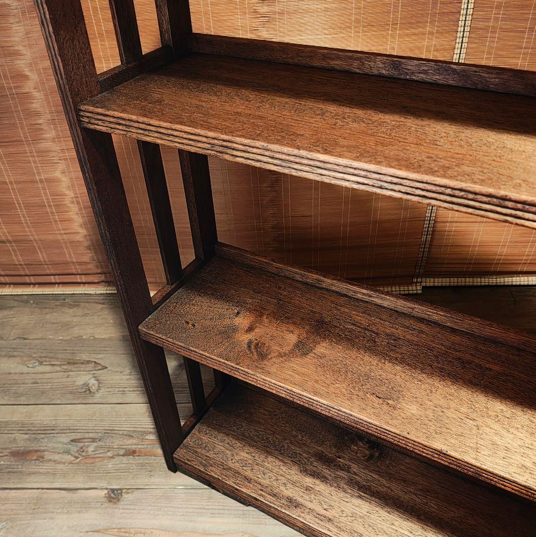 木製本棚4段　オープンラック　昭和レトロ　古家具