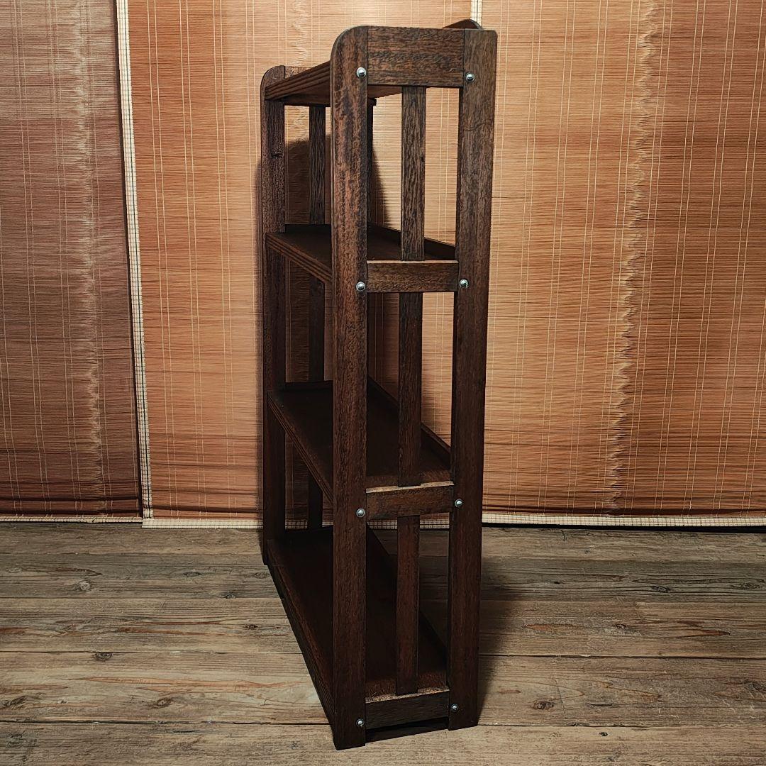 木製本棚4段　オープンラック　昭和レトロ　古家具