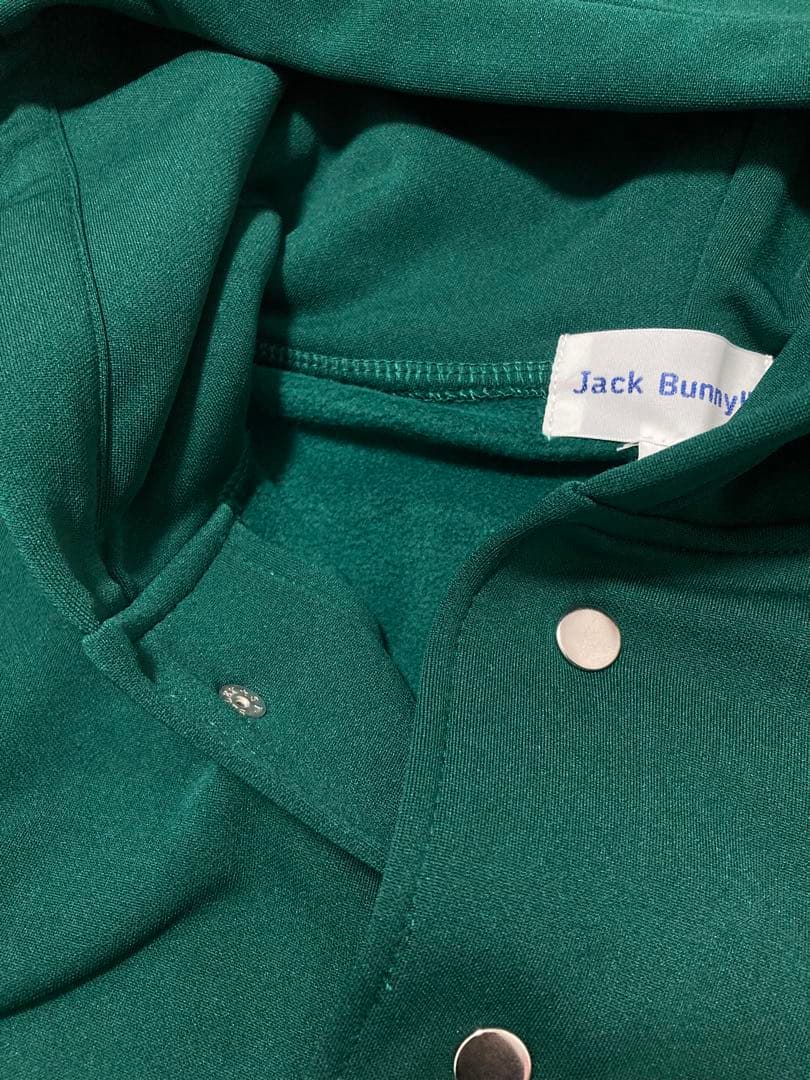 新品 パーリーゲイツ ジャックバニー ソフトタッチ 裏起毛パーカー(5)L/緑