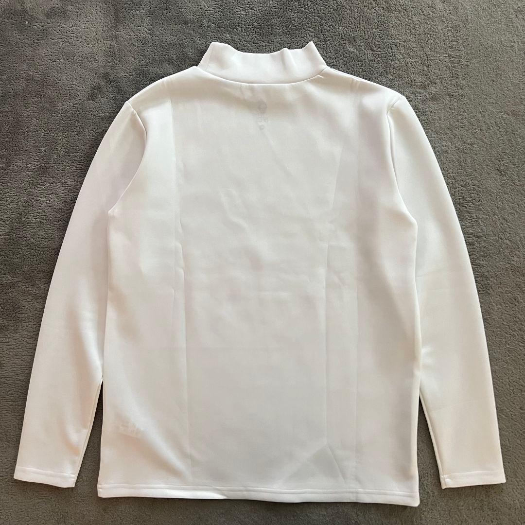 V12 ヴィトゥエルヴ モックネック　ハイネック　長袖シャツ　白　M ゴルフ