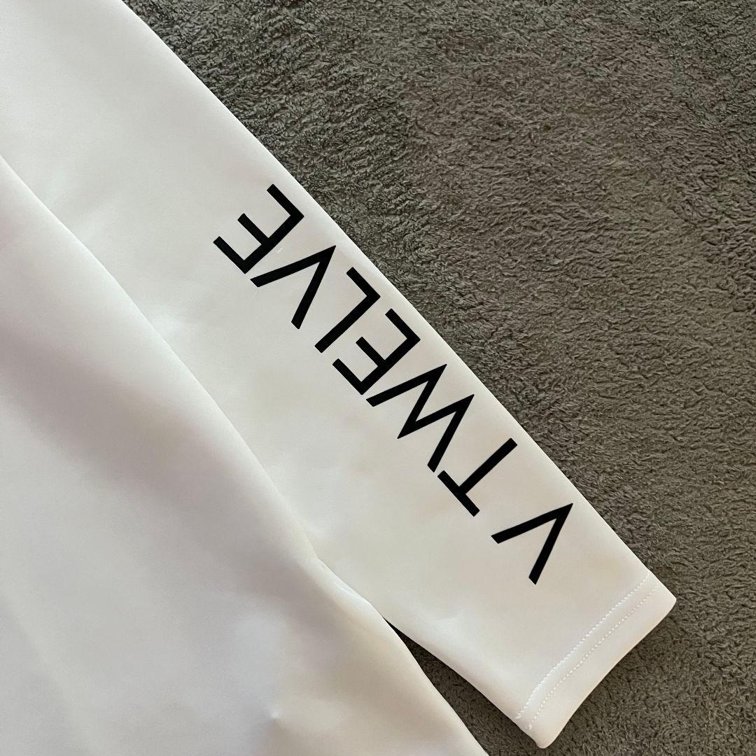 V12 ヴィトゥエルヴ モックネック　ハイネック　長袖シャツ　白　M ゴルフ