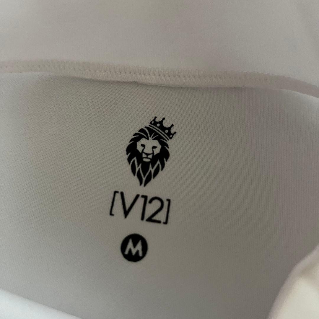 V12 ヴィトゥエルヴ モックネック　ハイネック　長袖シャツ　白　M ゴルフ