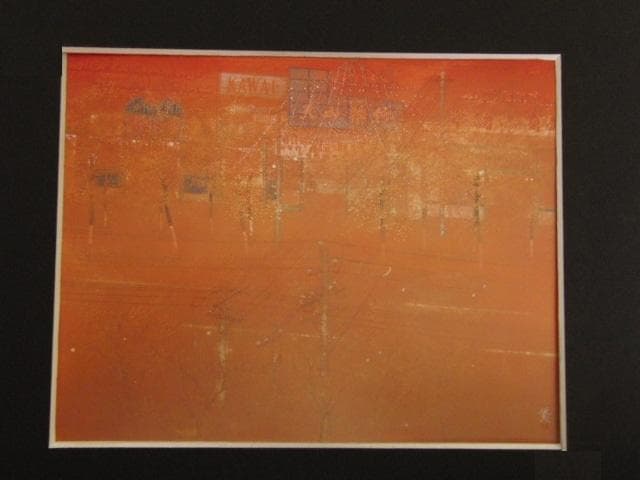 田渕俊夫、【旅の窓から夕彩】、希少な額装用画集より、新品額装付