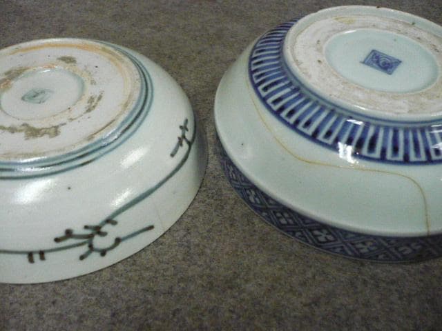 古伊万里 染付 なます皿 たこ唐草 4枚 [B31465]