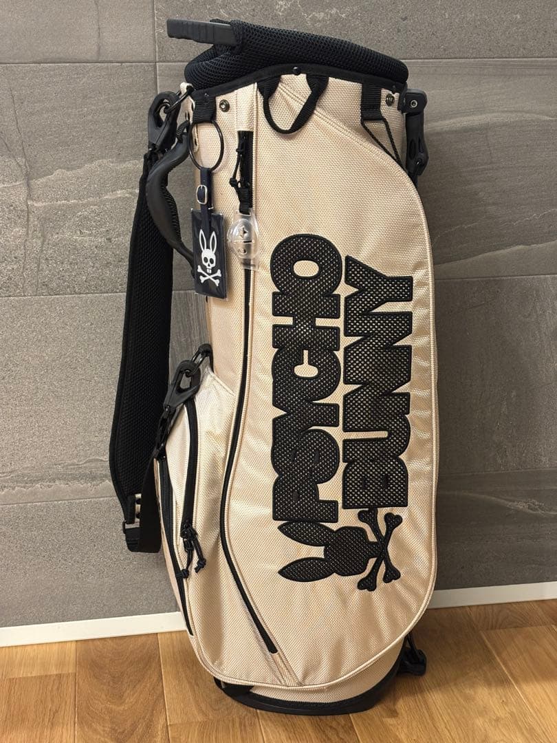 サイコバニー スタンドキャディバッグ BLOCK PB アイボリー　2024秋冬