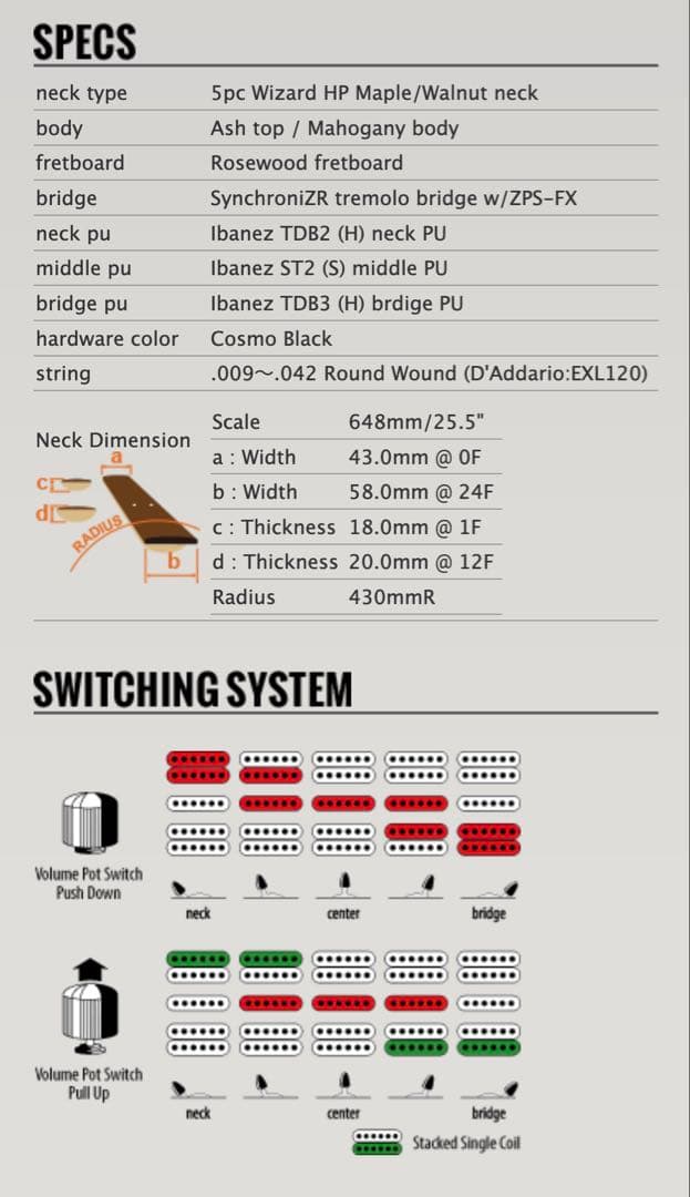 ギター Ibanez SV5470A-CW