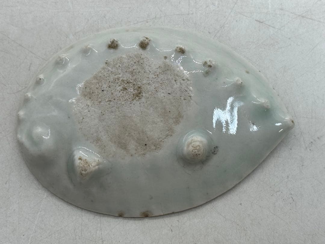 江戸　古伊万里　染付　鮑形山水人物紋小皿6点　　送料込み260130