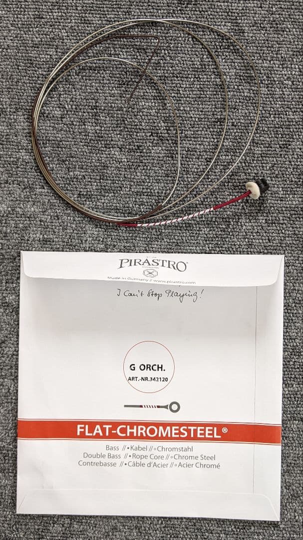 コントラバス弦　ピラストロ　フラットクロムスチール　５弦セット