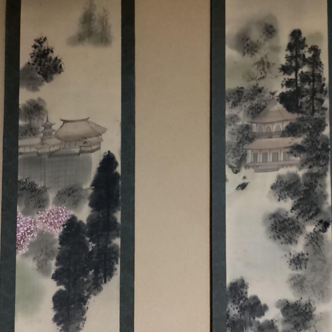 O-24 双鶴春景　掛軸 2本セット