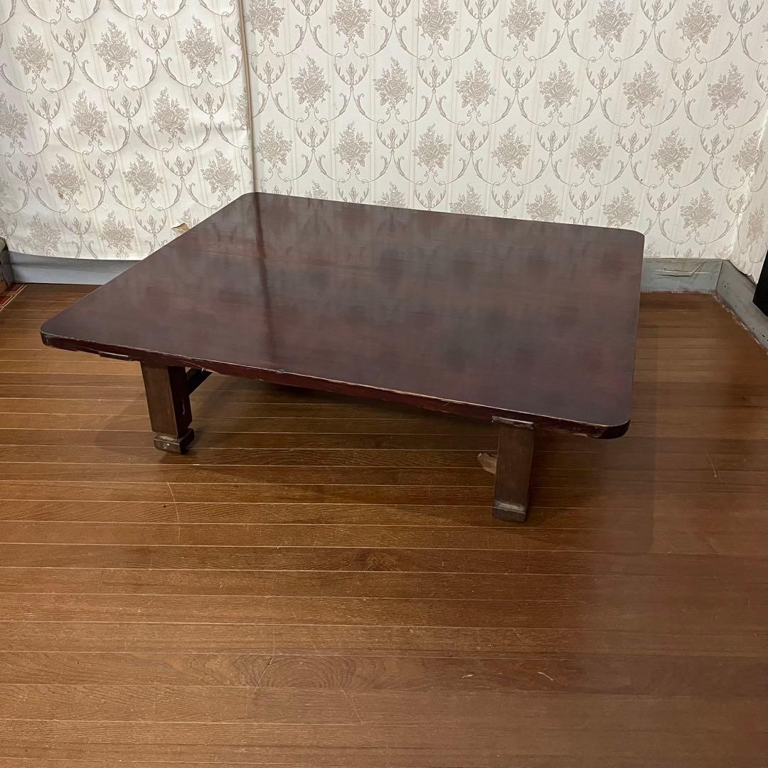 【アンティーク】木製 無垢 四角 座卓 文机 ローテーブル センターテーブル