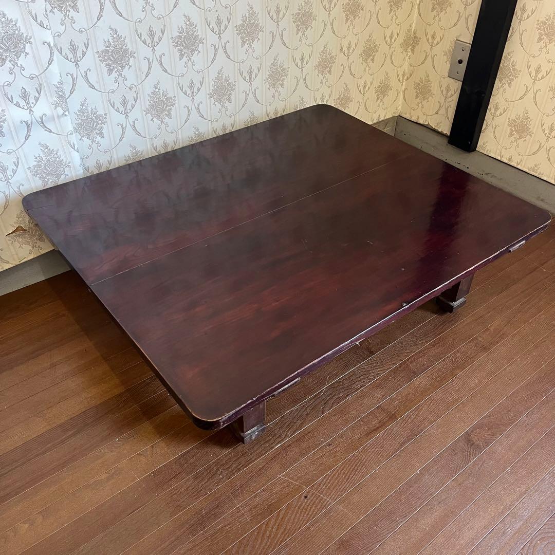 【アンティーク】木製 無垢 四角 座卓 文机 ローテーブル センターテーブル