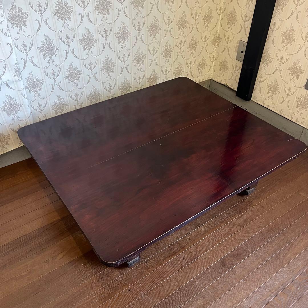 【アンティーク】木製 無垢 四角 座卓 文机 ローテーブル センターテーブル