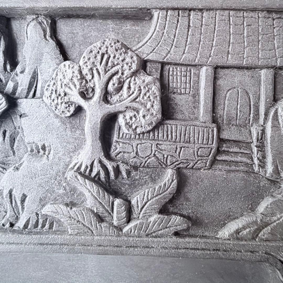 2245様感謝‼️不世出‼️旧家蔵出書の極み『松と芭蕉陽刻天然端渓硯』」文房四宝