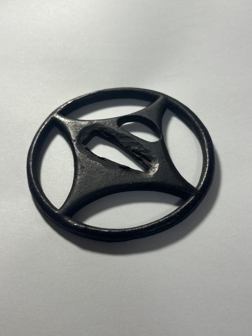 鑑定書付き 鐔　古正阿弥　糸巻透　室町時代　保存刀装具　正真　本物　武具　日本刀