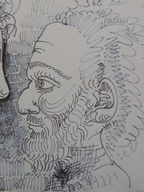 パブロ・ピカソ、【DEUX TETES D'HOMMES DE PROFIL】