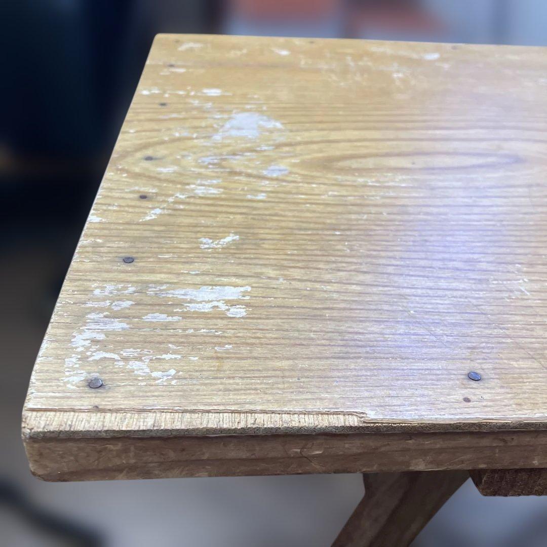 ヴィンテージ　木製　伸縮可能回転式物置台