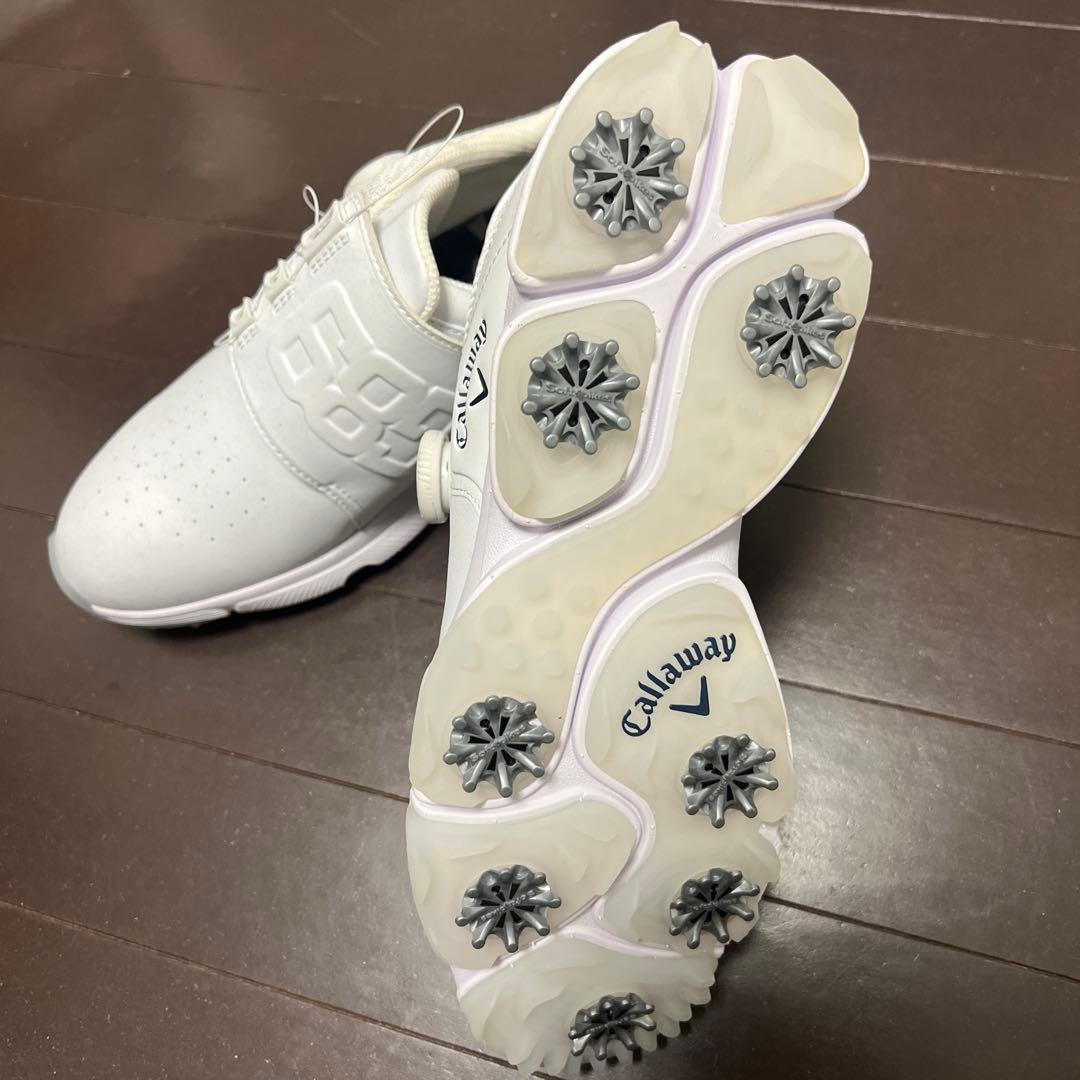 Callaway ホワイト ゴルフシューズ スパイク付き　パーリーゲイツ　コラボ