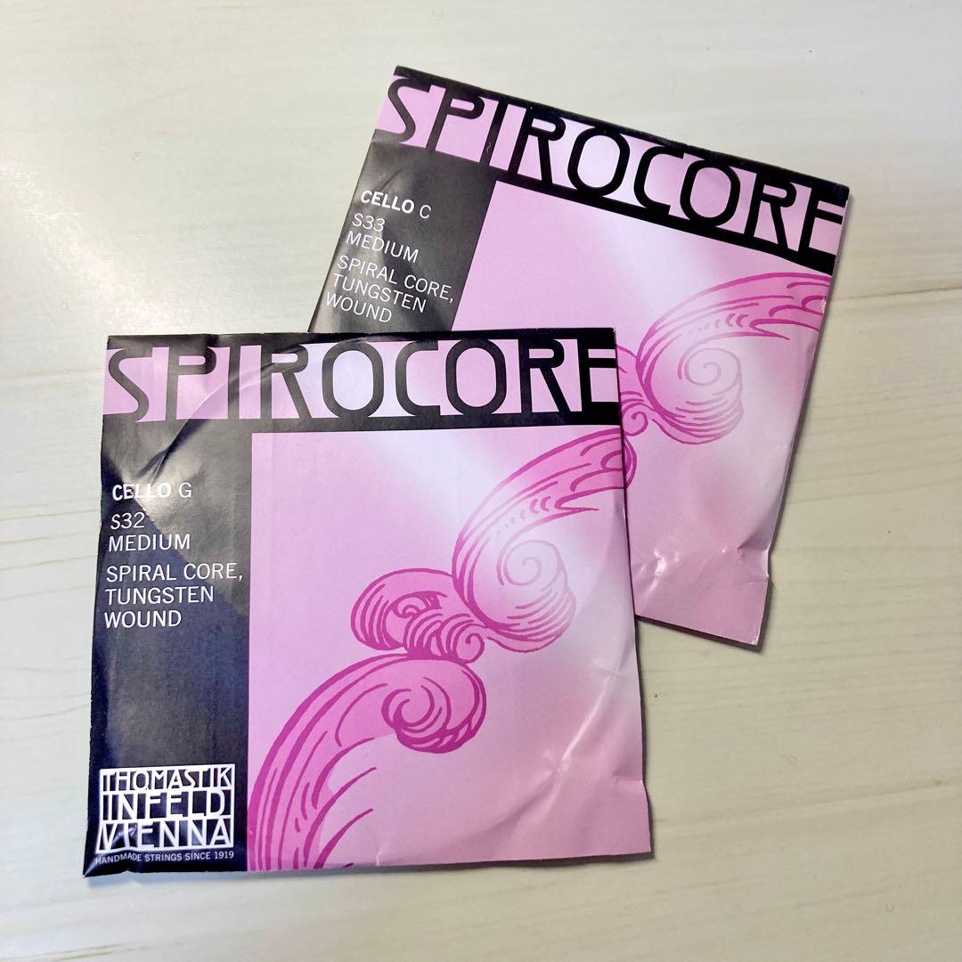 中古チェロ弦 G,C線スピロコア タングステン巻