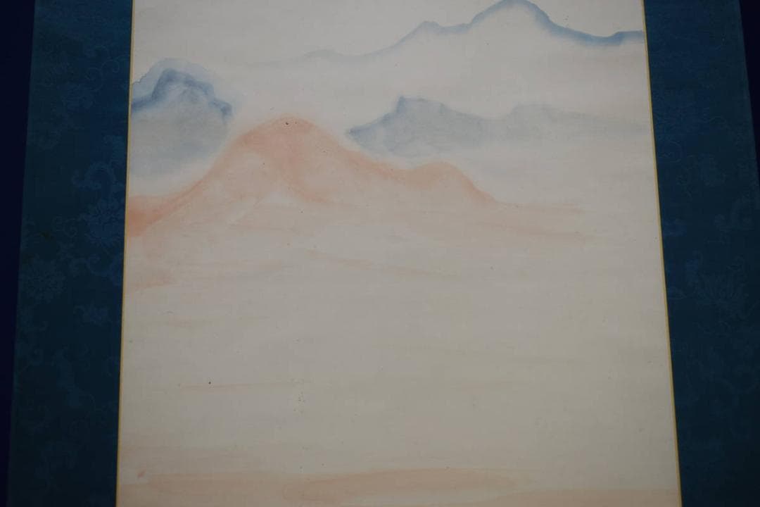 真作/野田九浦/山水帆船図/絹表装/布袋屋掛軸HI-431