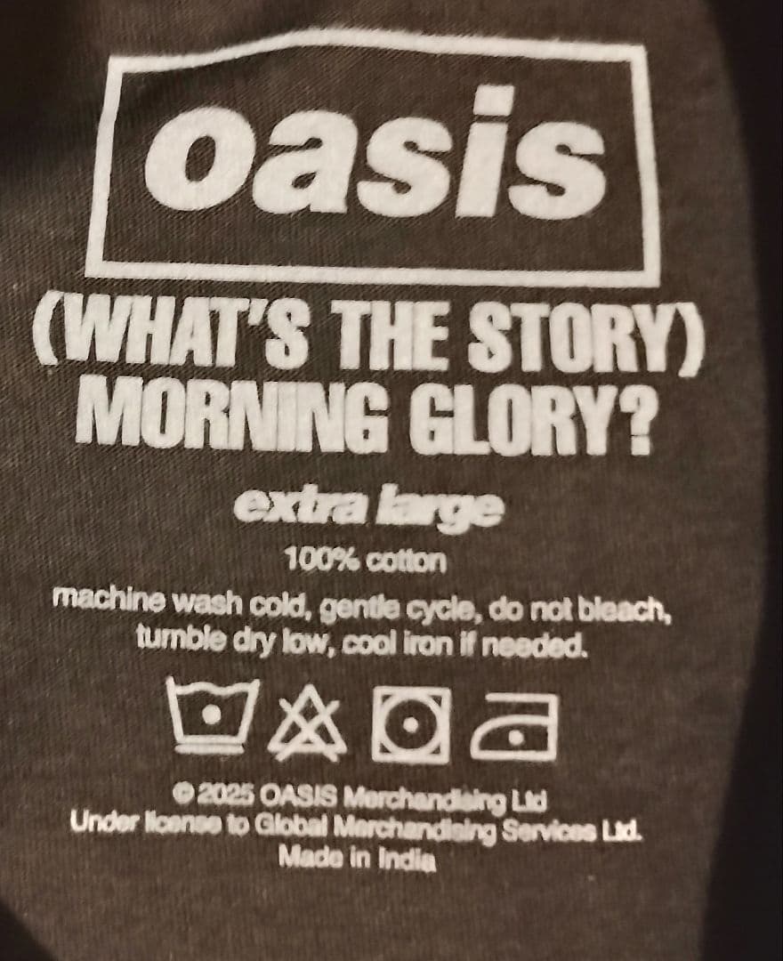 超貴重 オアシス ワンダーウォール 30周年記念 90分間限定販売Tシャツ XL