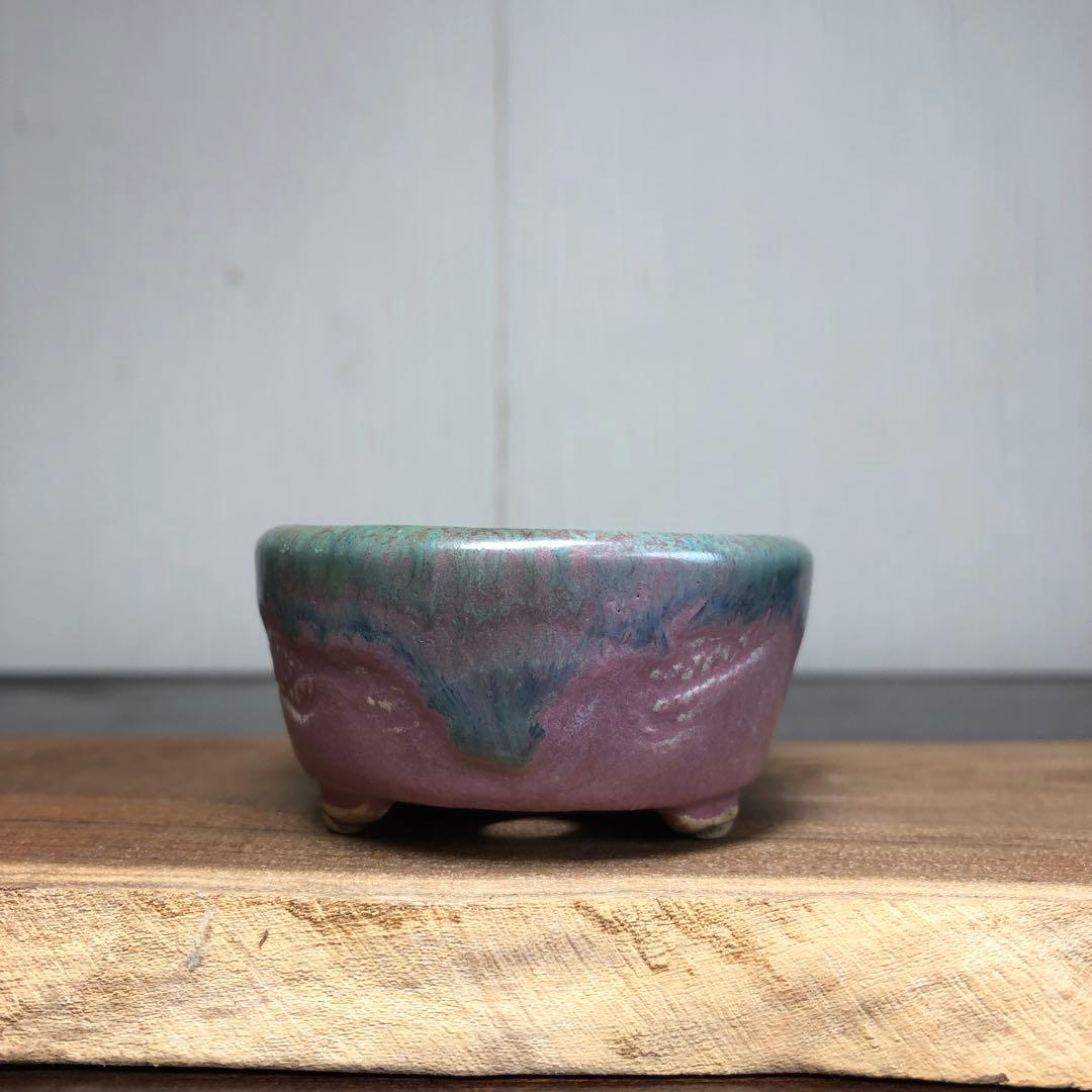 【名品】　岡谷是心　小品盆栽鉢　山野草鉢