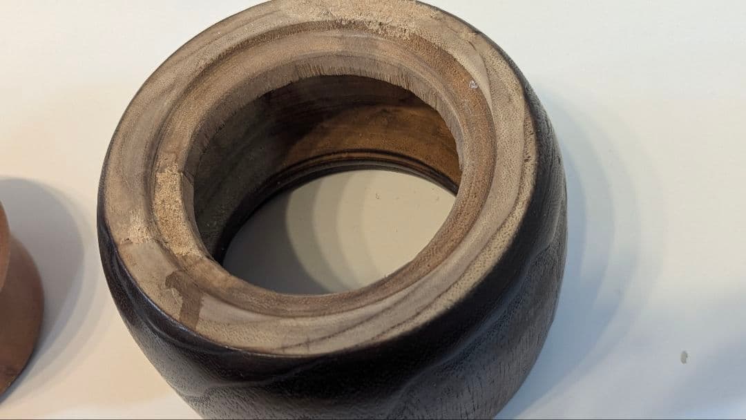 時代物　小型手あぶり火鉢　一刀彫 蒔絵　古道具　アンティーク　骨董　天然木