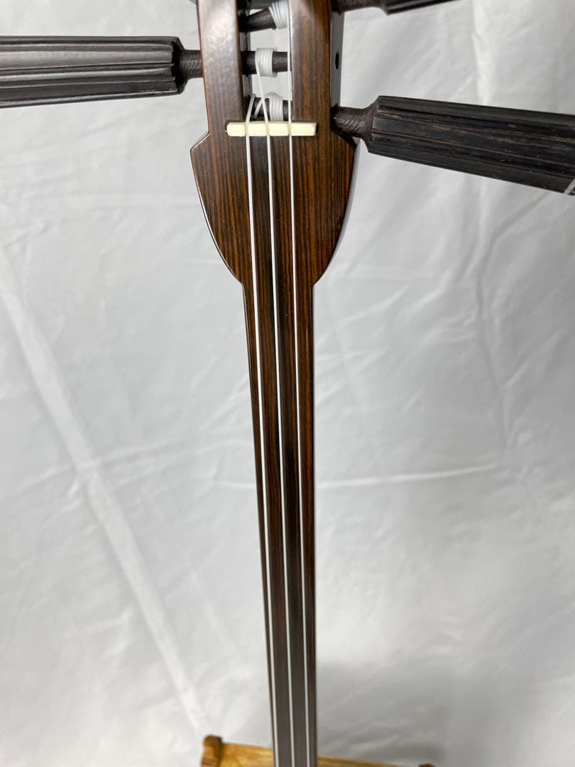 宮古木工芸 縞黒檀/カマゴン　本皮1枚張り三線