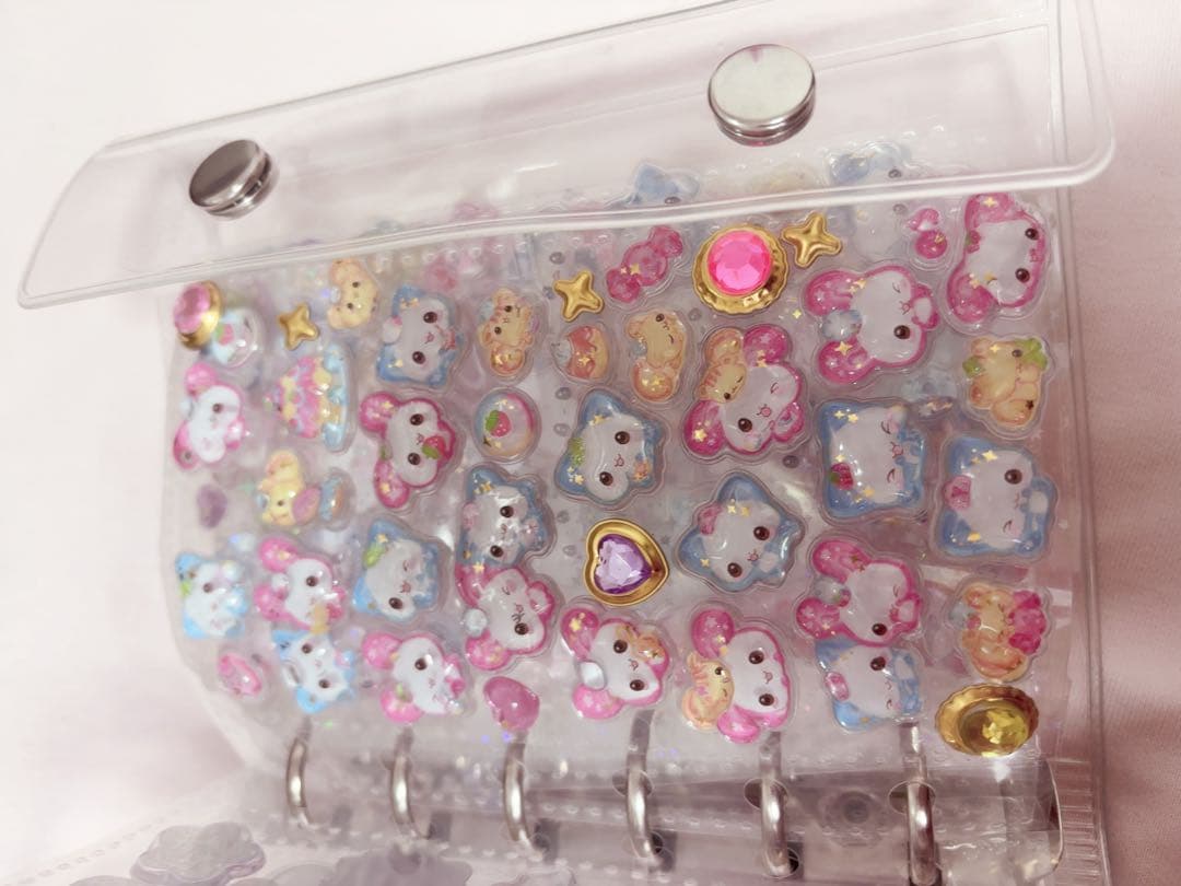 透明シール帳＆ボンボンドロップシール、おはじきシール、タイルシールセット