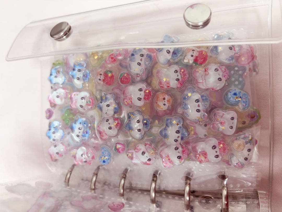 透明シール帳＆ボンボンドロップシール、おはじきシール、タイルシールセット