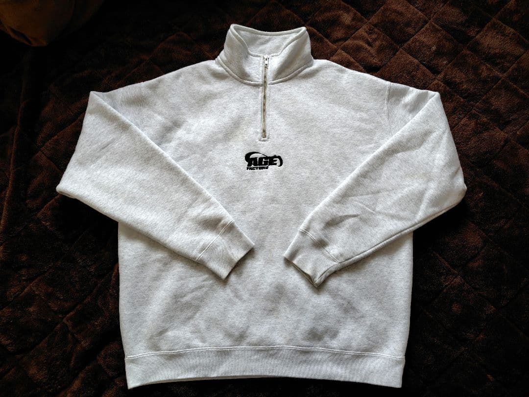 Age Factory ハーフジップスウェット ASH GRAY
