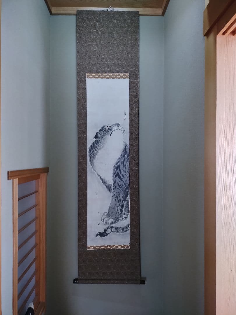 津村洞養（狩野派）掛軸　虎
