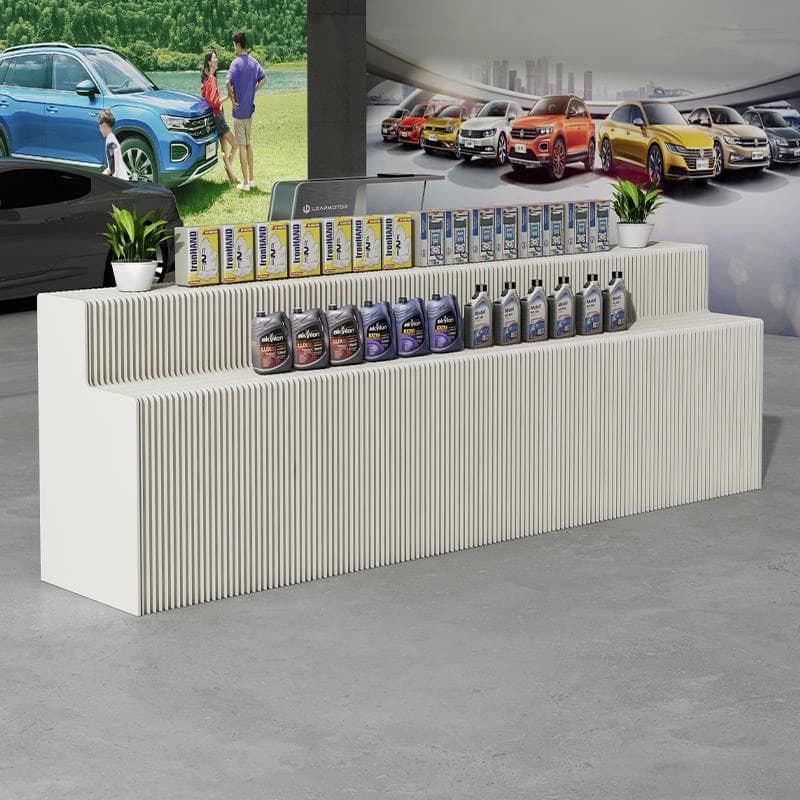 ディスプレイラック 二層式展示台 店舗用品 陳列台長さ2-3ｍ高さ98㎝総幅40