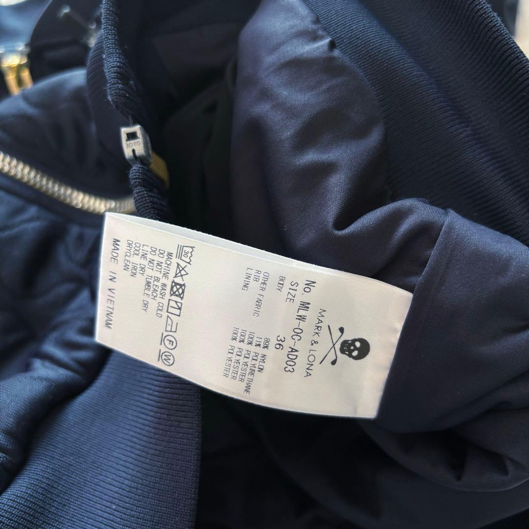 マークアンドロナ ブルゾン ジップ キルティング ナイロン ブラック ストレッチ