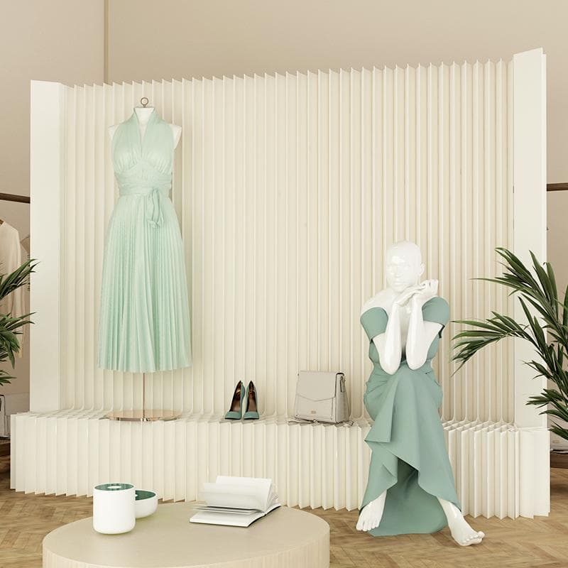 紙製パーテーション陳列展示台高さ2ｍ長さ2-3ｍ組立不要折りたたみ衝立仕切り