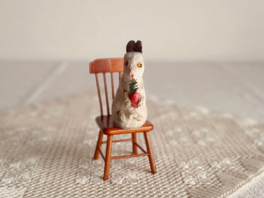 *vintage rabbit ❀ ダークグレーのお耳と尻尾 可愛い ウサちゃん