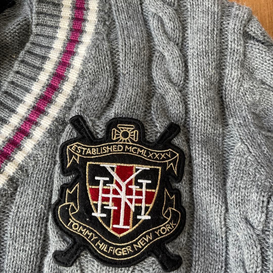   ゴルフ　ケーブル編み Vネックセーター S 美品