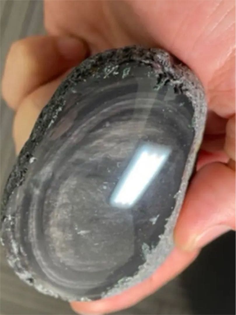 研磨済　十勝石玲瓏　マホガニーオブシディアン　シルバー系ゴールドシラー