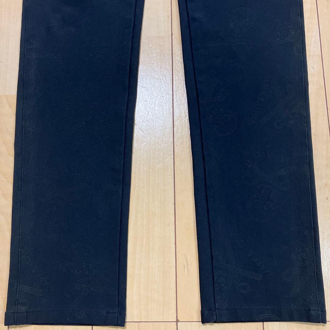 MARK&LONA マークアンドロナ　ストレッチパンツ　総柄　ブラック　38