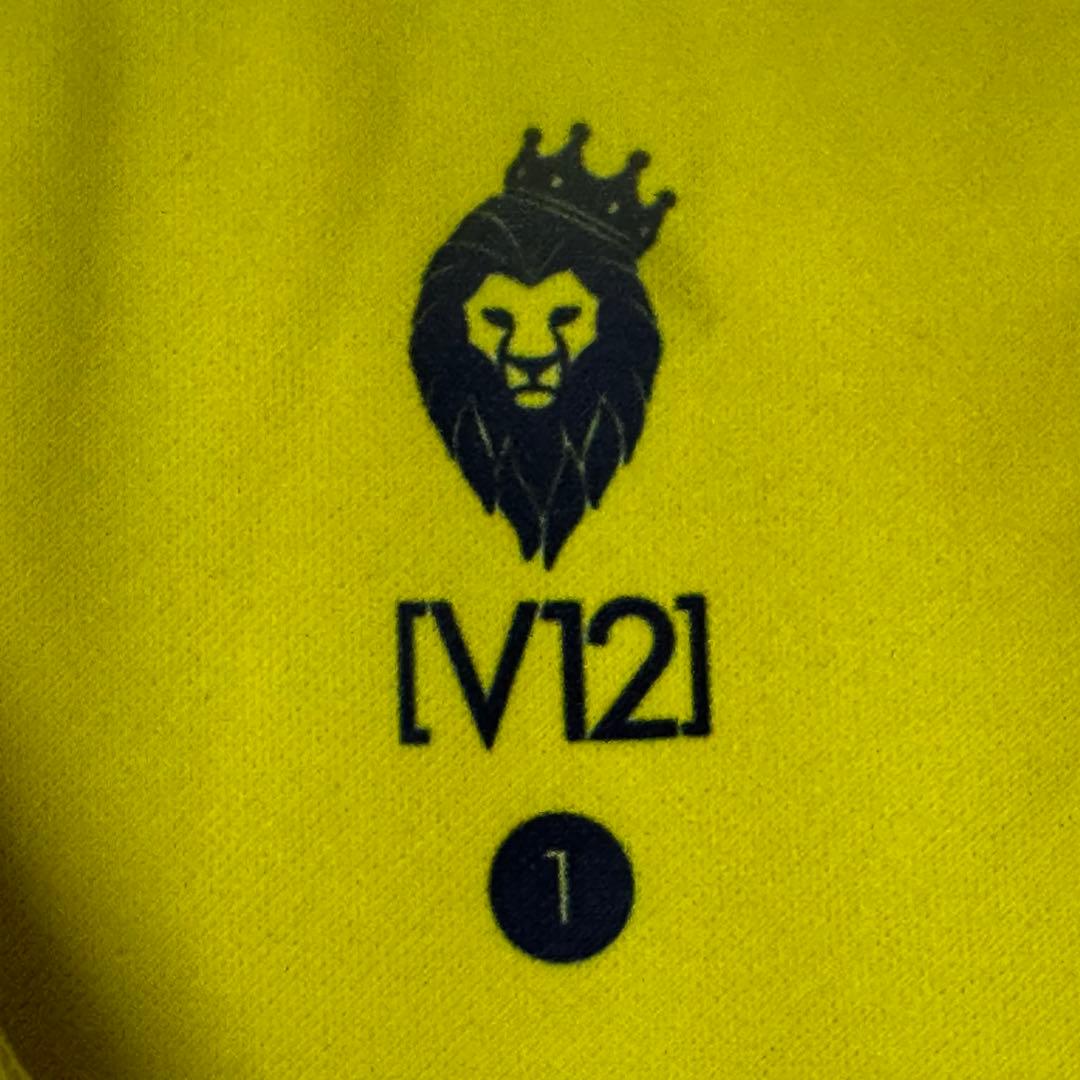 V12 ヴィトゥエルヴ ビッグ ロゴ ポロシャツ ネイビー イエロー 1