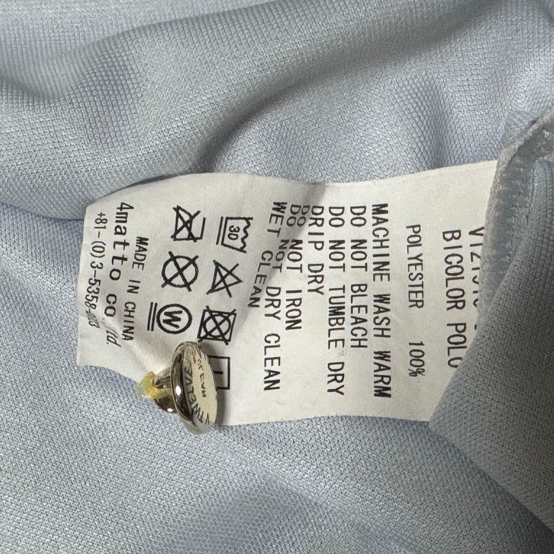 V12 ヴィトゥエルヴ ビッグ ロゴ ポロシャツ ネイビー イエロー 1