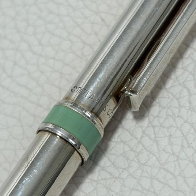 美品★ティファニー シルバー925 純銀製 ボールペン インク無 ブルーの帯！