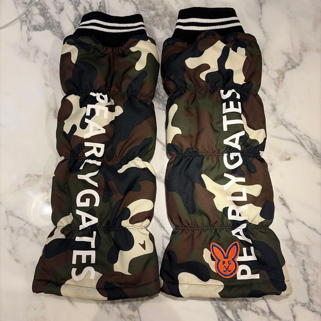 極美品★パーリーゲイツ レッグウォーマー 迷彩柄 裏地フリース 防寒 ゴルフ