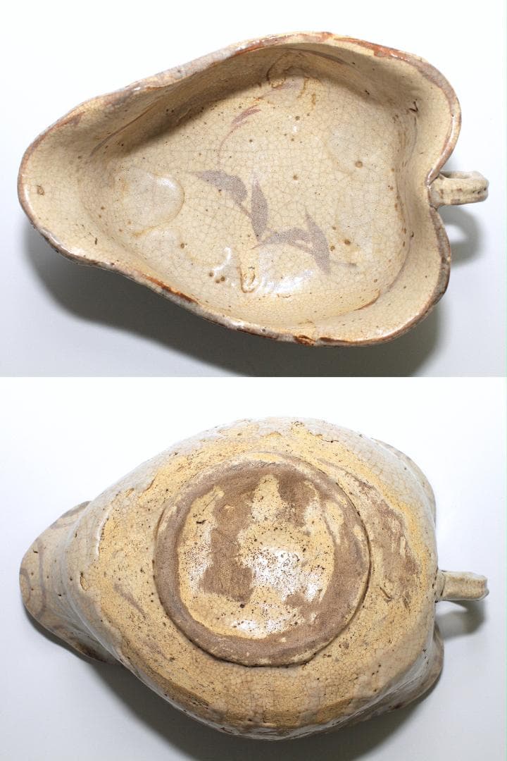 江戸前期-中期 志野織部 菓子鉢 [箱: 嘉永六年新調]