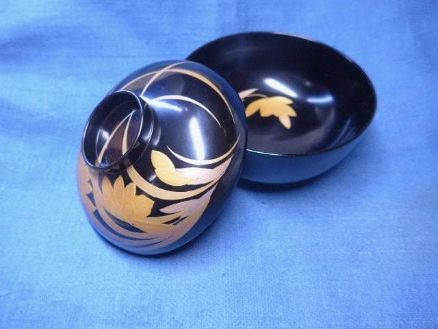 美品です　平安堂の貴重な高級蒔絵椀　草花蒔絵　吸物椀　６客