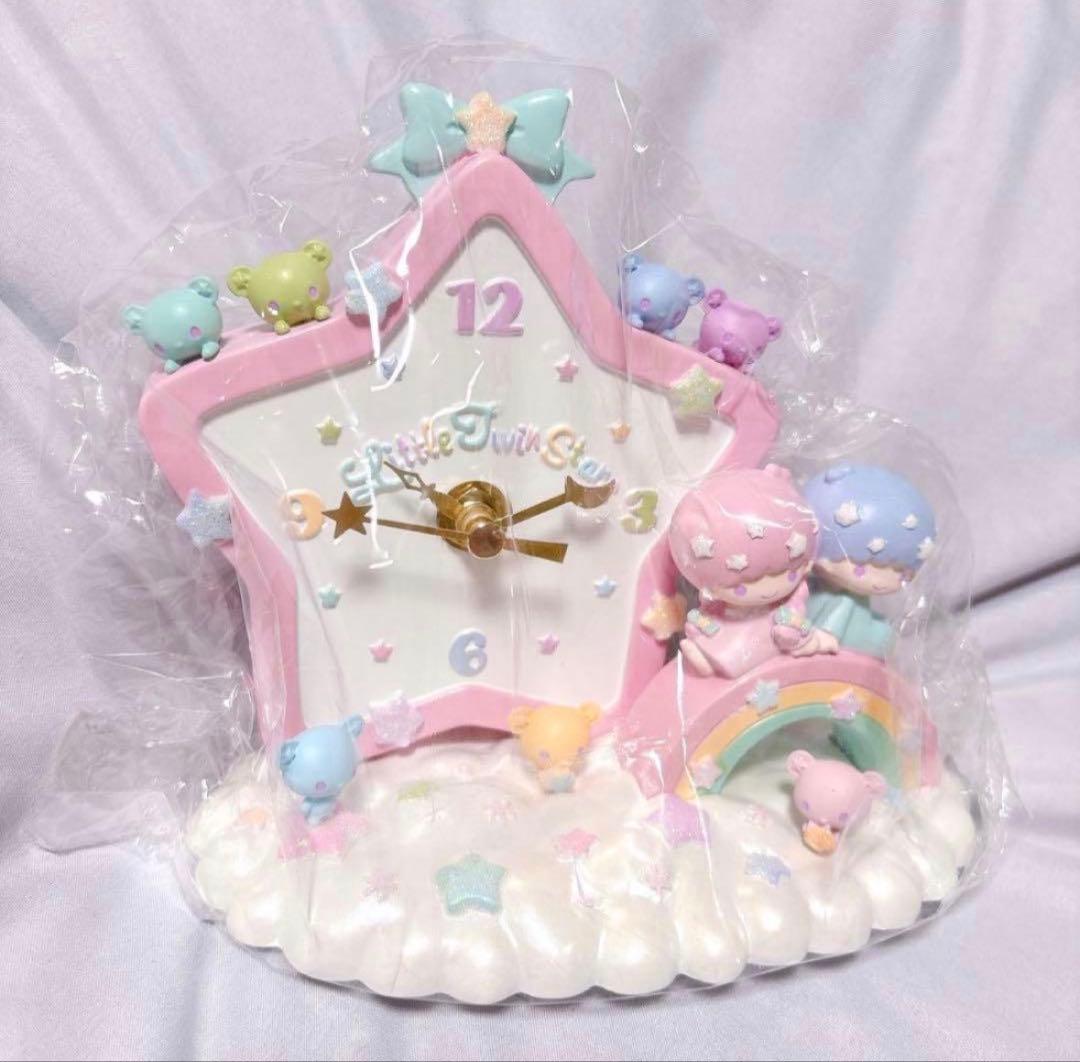 サンリオ　キキララ 星型置き時計　陶器　ピンク