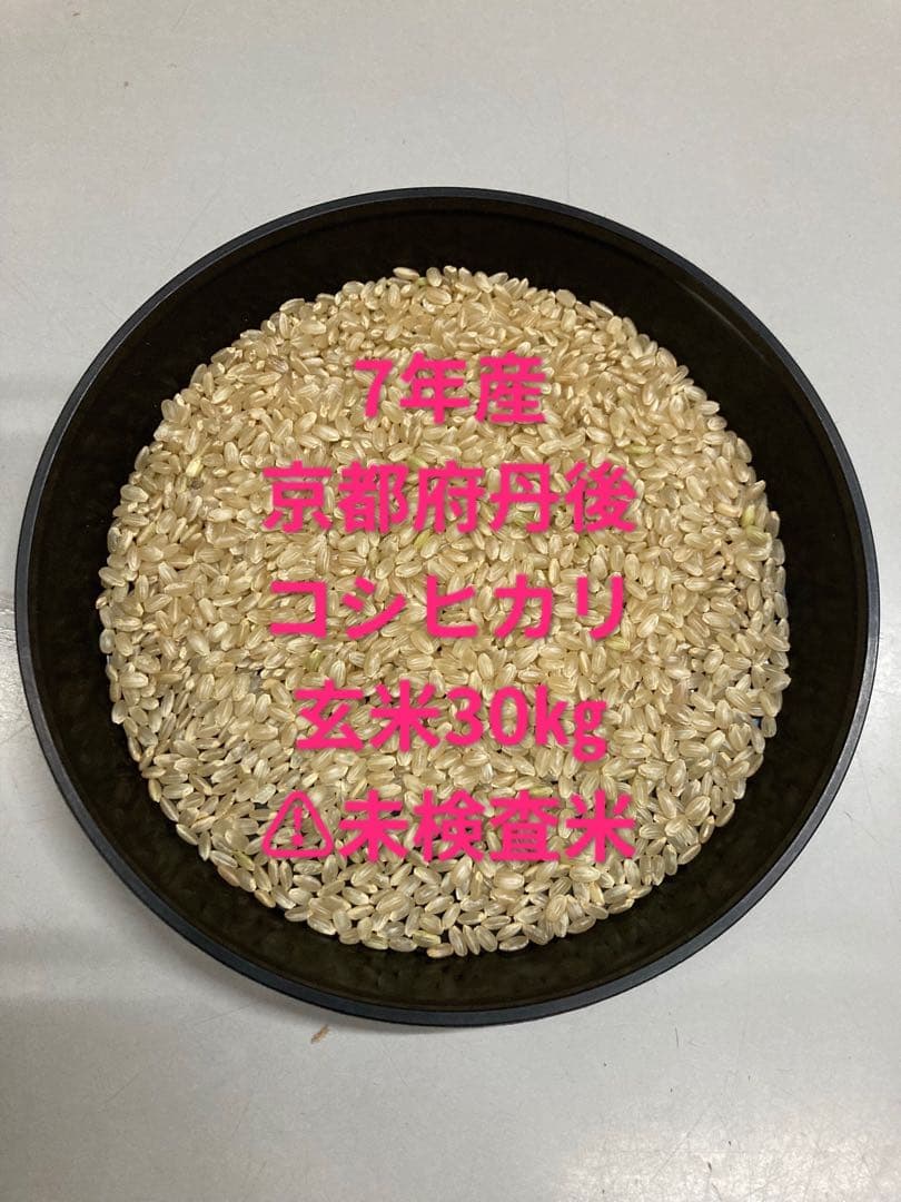 令和7年産「京都府丹後産コシヒカリ」玄米30㎏⚠︎未検査米　送料無料サービス！！