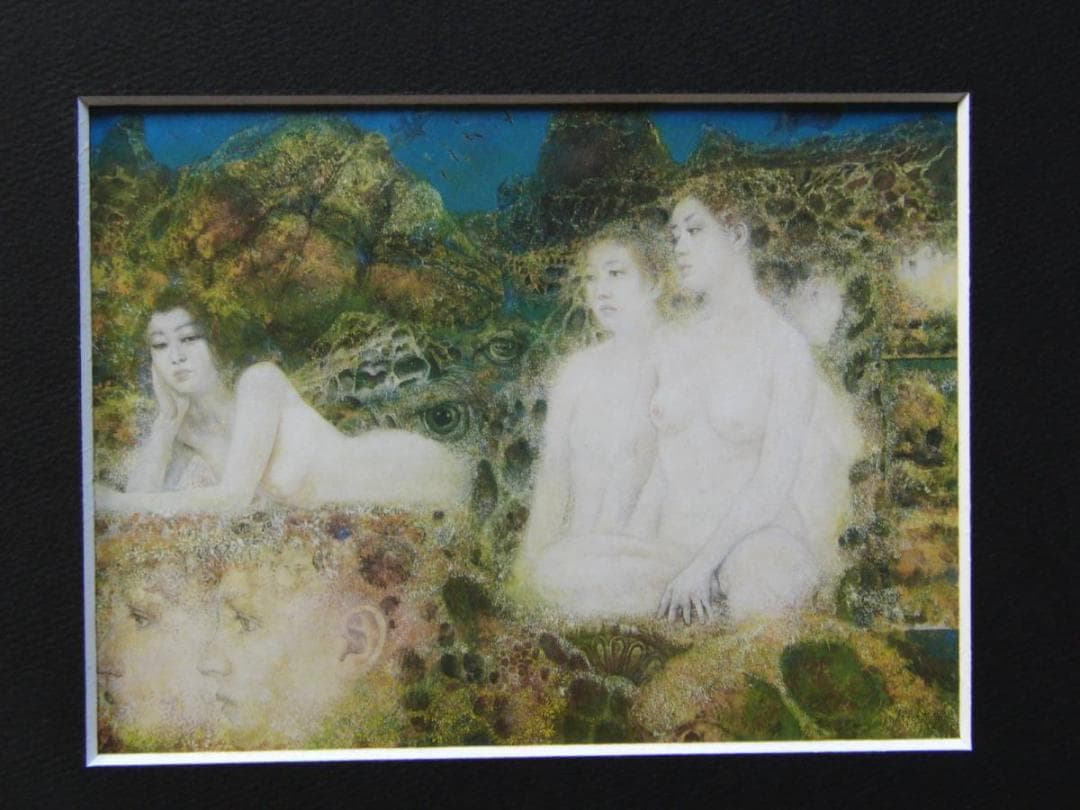 山本文彦、【岸】、希少な額装用画集より、新品額装付、状態良好